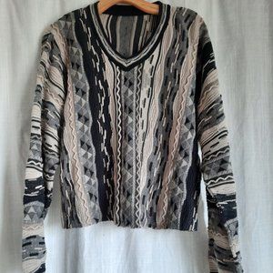 Coogi style cropped cotton sweater